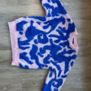Blue and Pink Fuzzy Sweater
